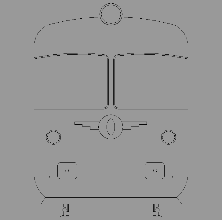 Bloque Autocad Vista de Vagón Tren diseño 01 en Alzado